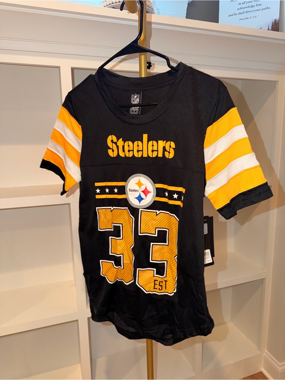 Pittsburgh Steelers Black & Gold Short Sleeve Jersey Tee